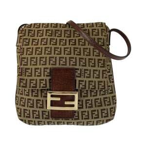 FENDI Brown Leather Shoulder Bag